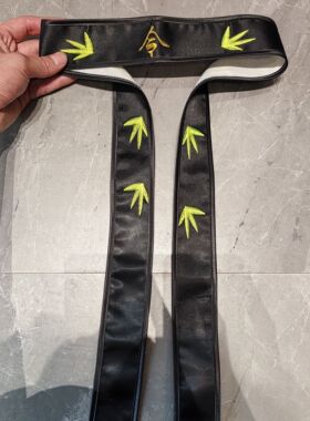 新款大二爷伯乩童头令定制苏绣大二爷伯头围布七爷八爷跳童头扎