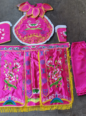 双龙乩童袍苏绣跳童衣新品五营服饰套装善才童子莲花三太子衣定制