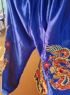 新款热卖龙裤凤裤苏绣新品刺绣均码色丁乩童龙裤子男款莲花