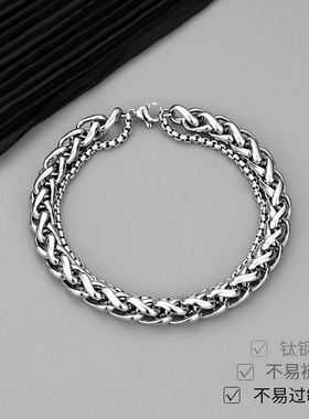 2025双层钛钢手链潮ins轻奢