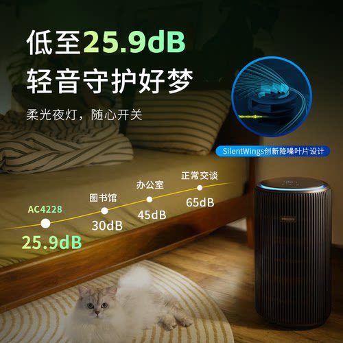 飞利浦空气净化器家用宠物除甲醛二手烟吸猫毛除异味净化机AC4228 - 图3