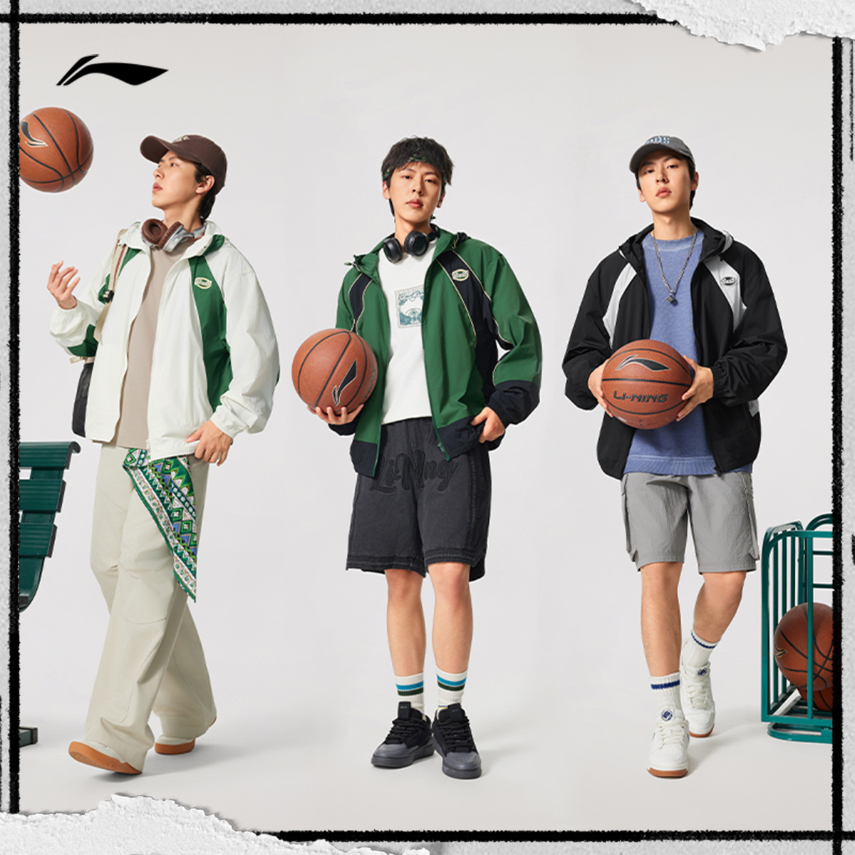 李宁反伍BADFIVE风衣男士2025新款连帽防风服宽松秋季梭织运动服 - 图3