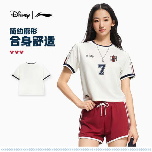 李宁｜迪士尼米奇联名系列短袖T恤女士2026新款上衣运动服 - 图1