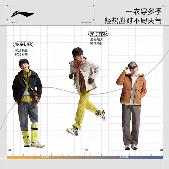 Li Ning hooded men's reflective sports windbreaker sportswear