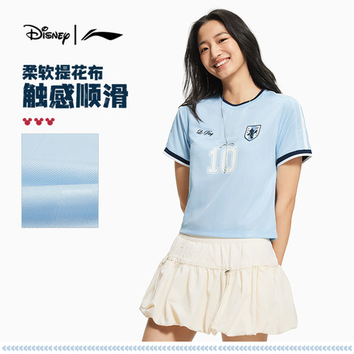 李宁｜迪士尼米奇联名系列短袖T恤女士2026新款上衣运动服 - 图0