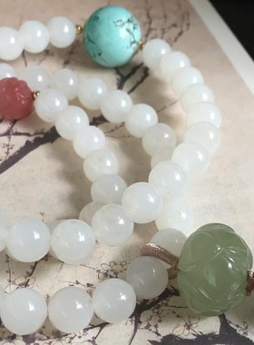 一朵时光青海野牛沟玉料『』手串