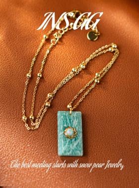 【INS · GG】新款天然石吊坠原创设计天河石新中式项链DCX2620