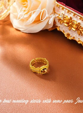 铜合金合成锆石戒指 【柏荼】 铜· 轻奢设计 CPJ494戒指