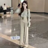 Дизайнерский комплект, жилет, штаны для отдыха, тренд сезона, 3 предмета