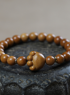 檀香木手串DIY猫爪凯蒂猫配饰