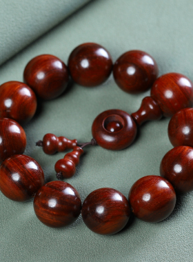 鸿意赞比亚小叶紫檀高密佛珠手串