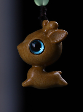 檀香木可爱动物手机挂件钥匙扣