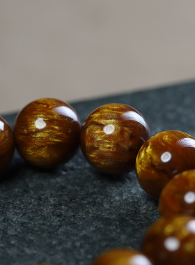 金丝海柳黑珊瑚佛珠文玩手链