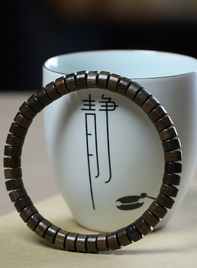 檀木药片珠木质简约佛珠文玩手串