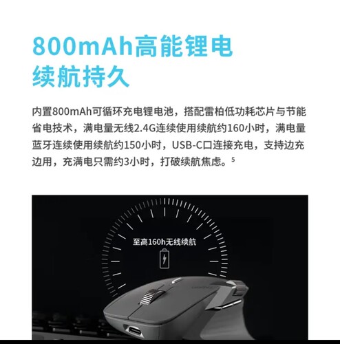 雷柏MT760大手MT760Mini中小手无线/蓝牙/多模办公鼠标 - 图0