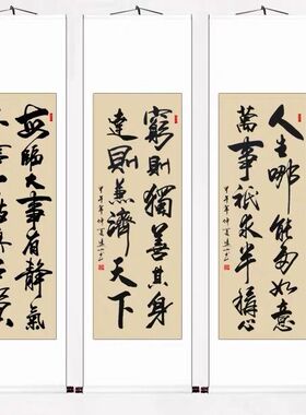 条幅竖幅励志书法作品字画名家手写真迹办公室装饰画实木框已装裱
