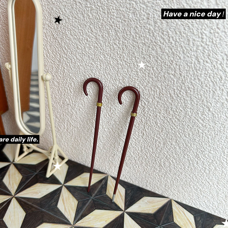 小咪屋微缩创意摆件迷你复古拐杖模型小布娃娃屋配件生活场景J158,淘宝优惠券,粉丝福利购,淘宝优惠卷