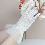 Ретро кружевные перчатки, тонкий расширенный белый изысканный сексуальный короткий комплект для невесты, премиум класс