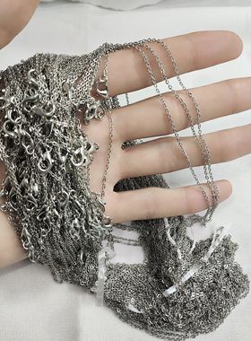 银色龙虾扣项链链条100条