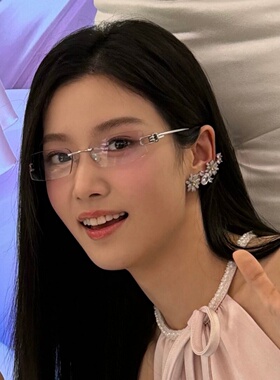 卢昱晓同款墨镜无框灰色金属镂空高级感Y2K辣妹风绳结太阳镜女潮