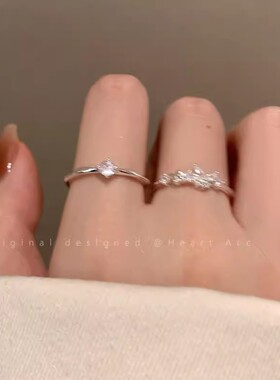 蝴蝶锆石戒指ins小众设计