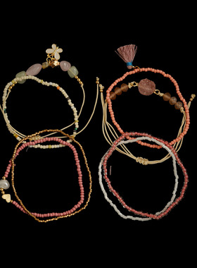 古着vintage民族风珍珠多层手链