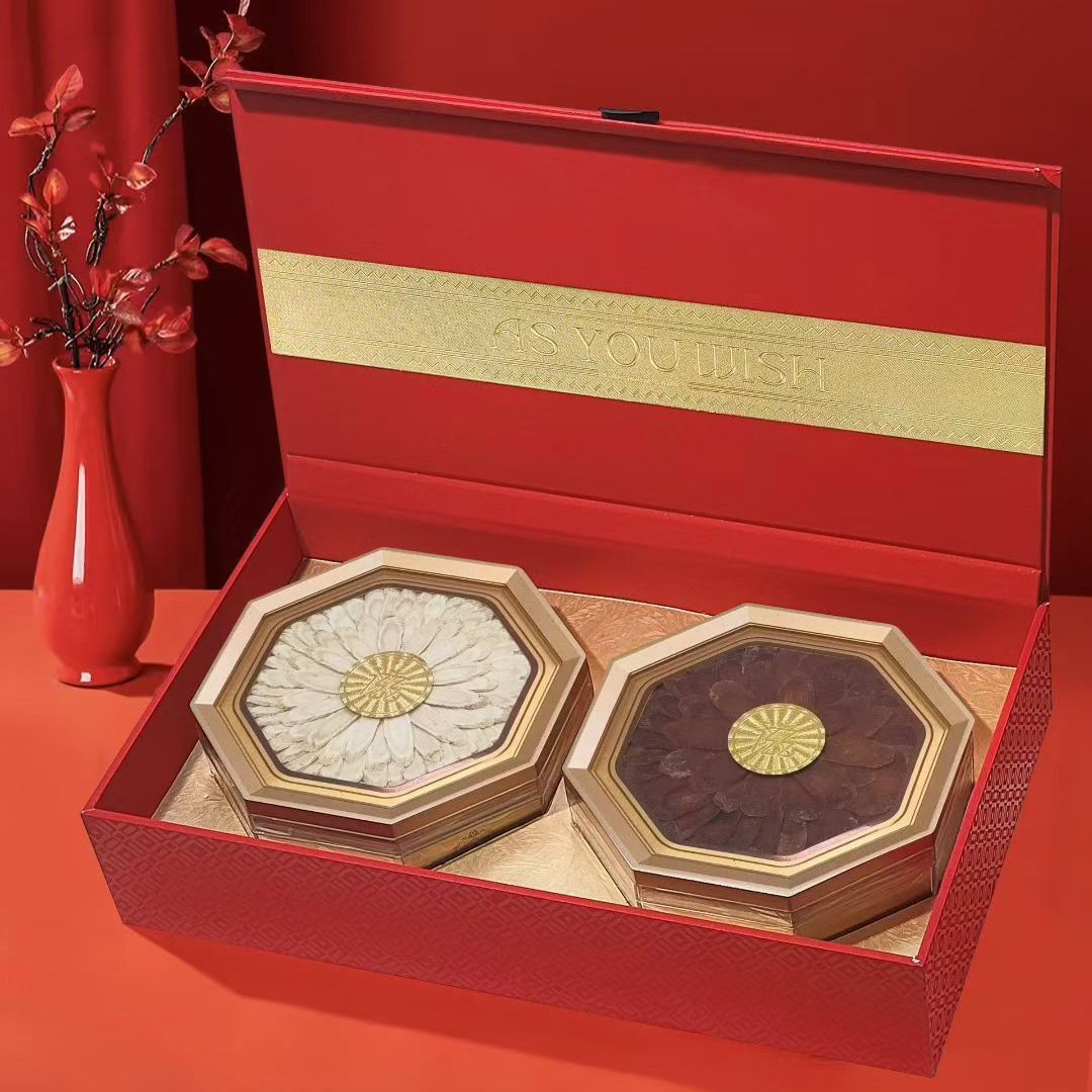 高档太阳花双拼滋补名贵包装盒西洋参燕窝石斛礼品盒展示盒空盒子,淘宝优惠券,粉丝福利购,淘宝优惠卷