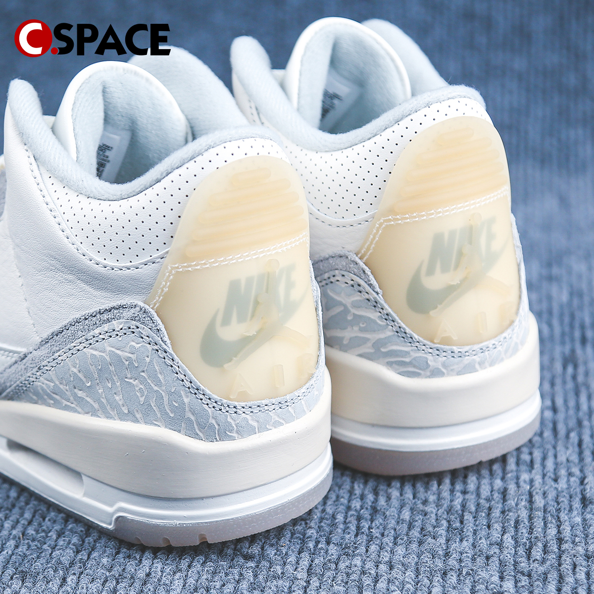 Cspace W Air Jordan 3 AJ3灰白色 舒适复古篮球鞋 FJ9479-100 - 图2