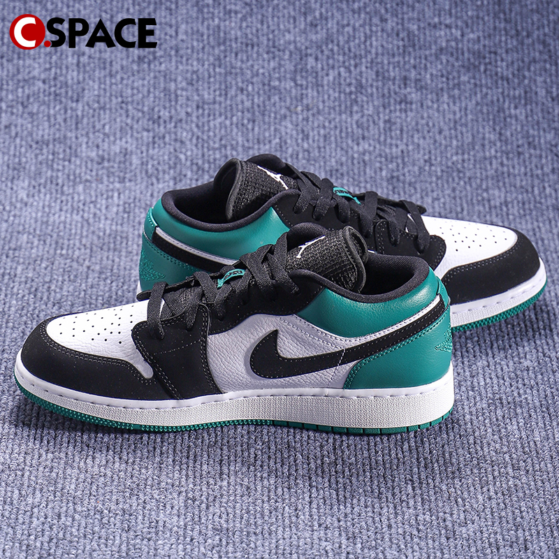 Cspace Air Jordan 1 AJ1黑绿脚趾 低帮复古篮球鞋 553560-113 - 图1