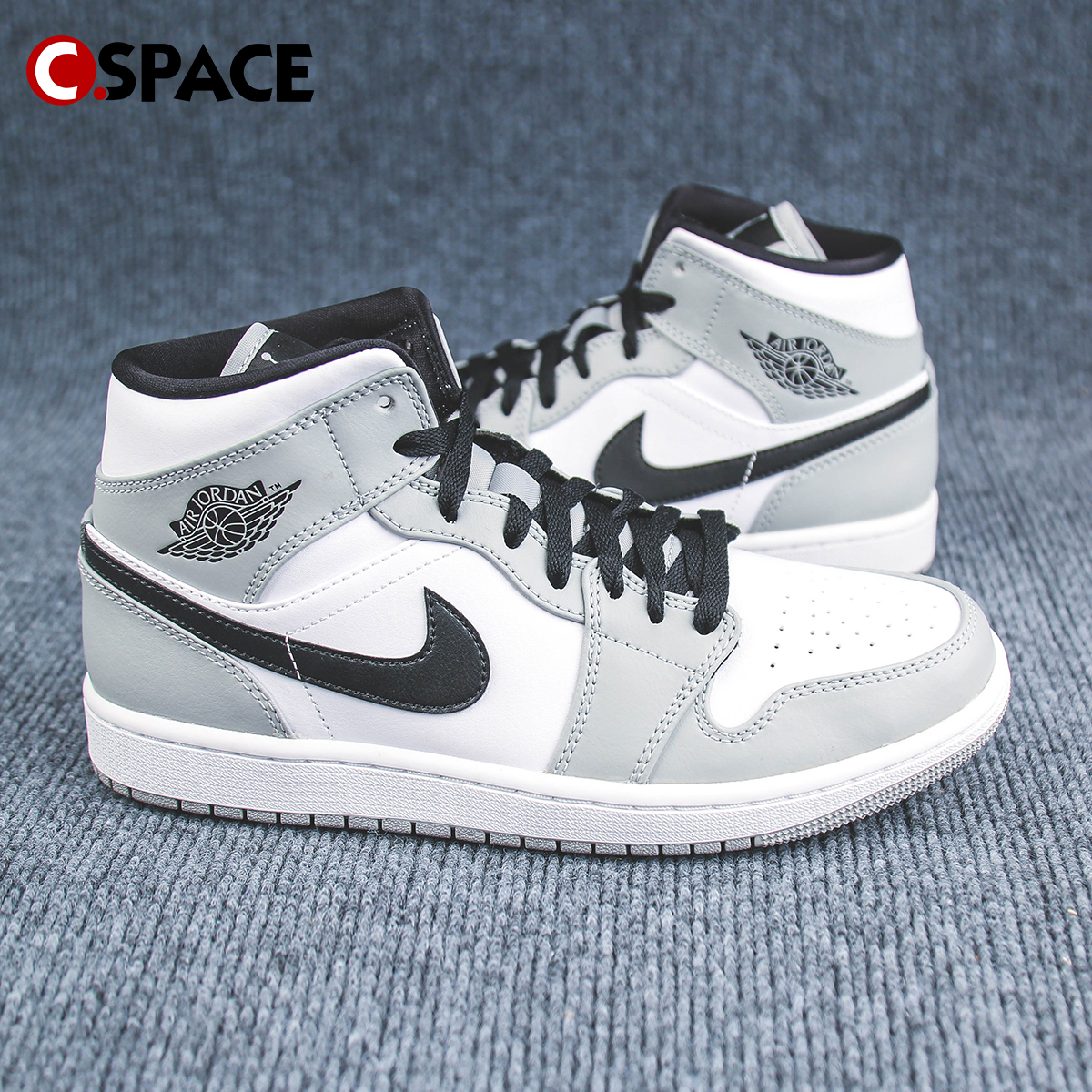 Cspace DR  Air Jordan 1 Mid AJ1烟灰 灰白 篮球鞋 554724-092 - 图0