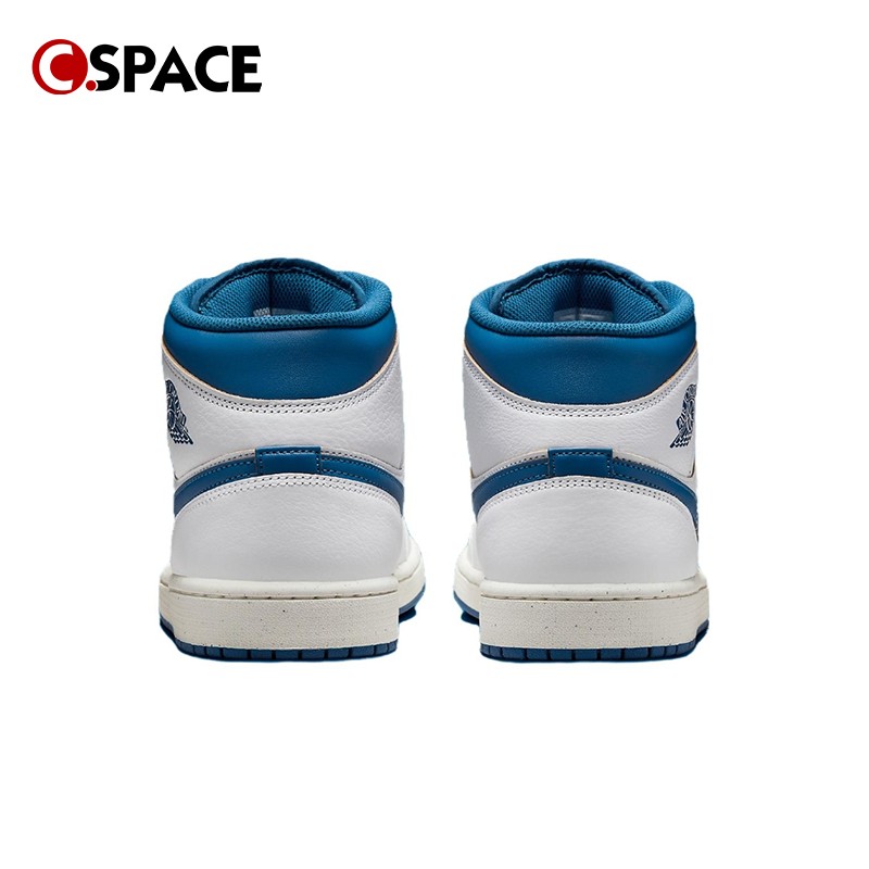 Cspace W Air Jordan 1 Mid AJ1白蓝 复古耐磨篮球鞋 FN5215-141 - 图1