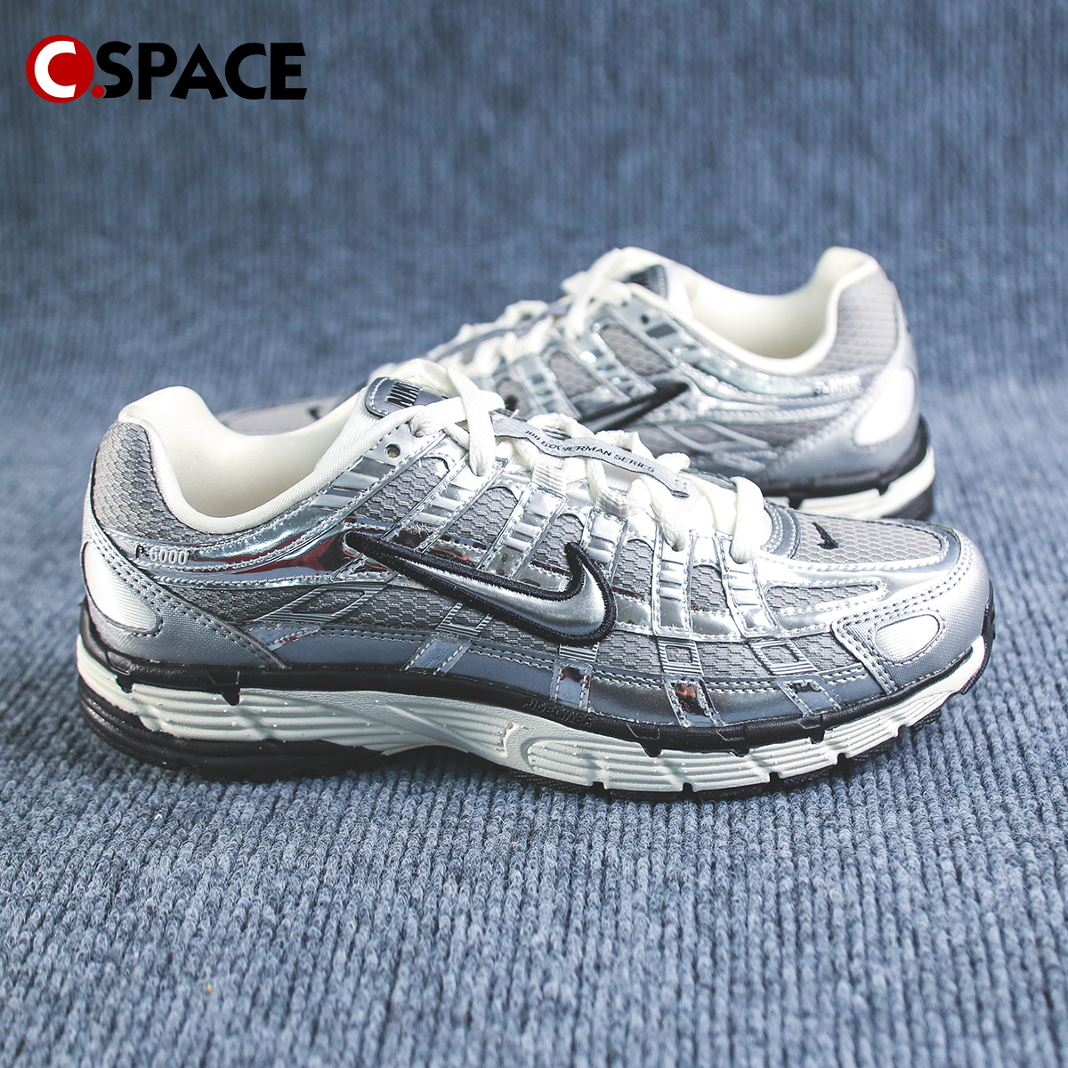 Cspace DR Nike P-6000 银灰色 防滑耐磨 低帮 跑步鞋 CN0149-001 - 图0