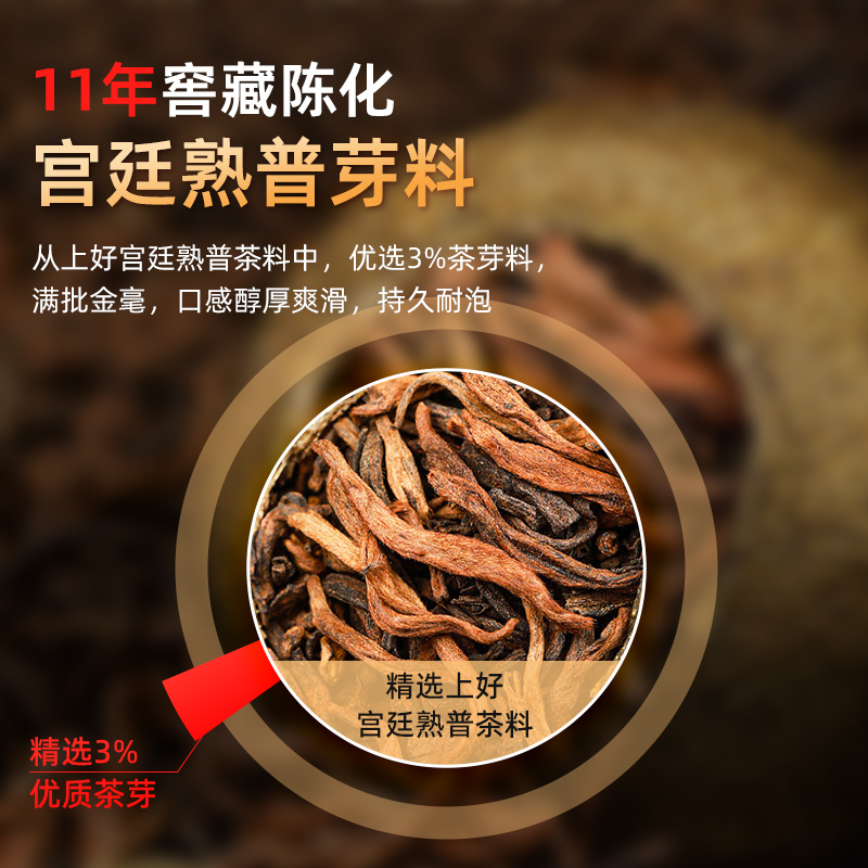 茶马世家正宗新会小青柑陈皮普洱茶11年陈生晒金奖柑普茶礼盒500g - 图1