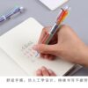 Transparent 6-color ballpoint pen, six-color press color pen, creative cartoon multi-color painting oil pen, student stationery gift