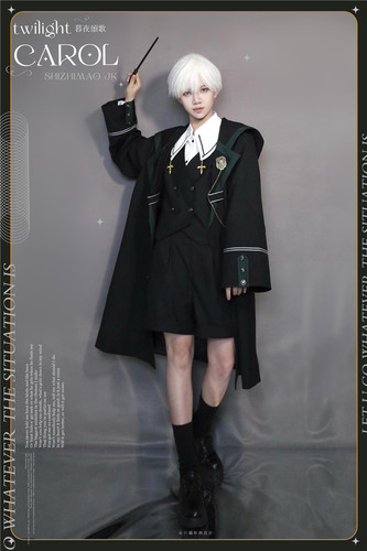 现货是只猫原创设计魔法袍斗篷学院风大衣JK制服情侣套装暮夜颂歌 - 图0