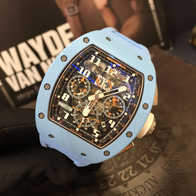 二手98新 理查德米勒 RM011 蓝陶瓷 男士运动机械手表 腕表 - 图2