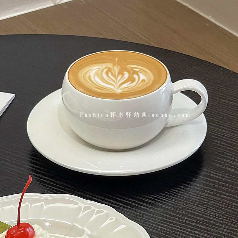 简约精致纯色蛋形咖啡杯碟陶瓷杯拿铁拉花杯下午茶餐具送礼伴手礼,淘宝优惠券,粉丝福利购,淘宝优惠卷