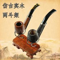 VR smoking homegrown solid wood 2 fights stand for two-bucket tobacco-fighting accessories tools at random