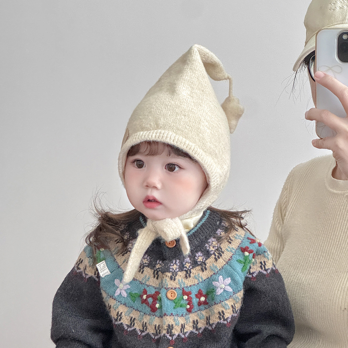 韩版星星儿童帽子秋冬季保暖加厚尖尖毛线帽男孩女宝宝防风护耳帽,淘宝优惠券,粉丝福利购,淘宝优惠卷