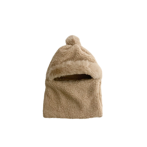 儿童帽子围脖一体帽冬季男童女童保暖帽宝宝毛绒帽护耳帽防风加厚-图3