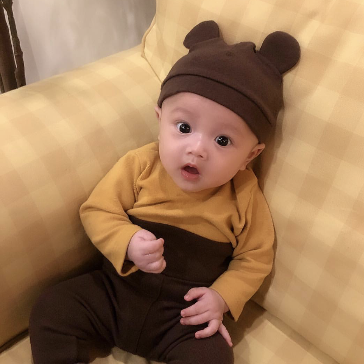 2024新款韩国ins婴幼儿春秋纯棉帽子新生儿耳朵宝宝帽儿童针织帽,淘宝优惠券,粉丝福利购,淘宝优惠卷