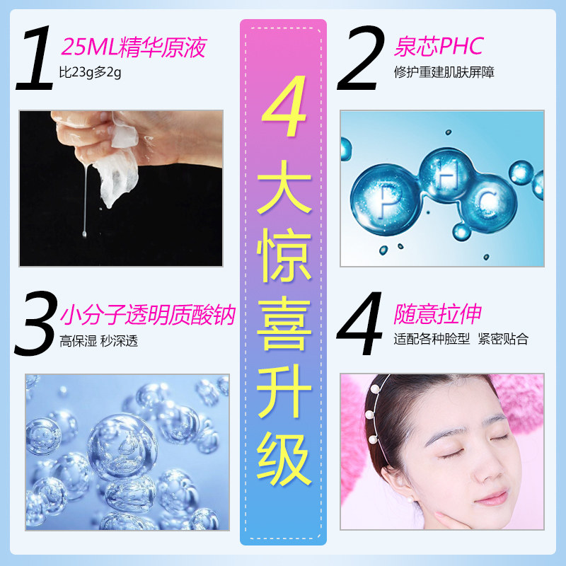 温碧泉蚕丝盈润补水去黄清洁面膜贴 温碧泉水柔贴片面膜