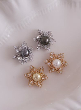 DIY吊坠配件S925纯银雪花半成品