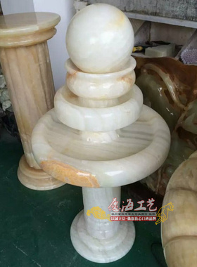天然流水喷泉商铺装饰品白玉石