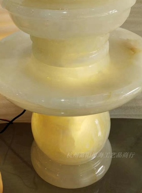 天然白色玉石收银台领导流水摆件