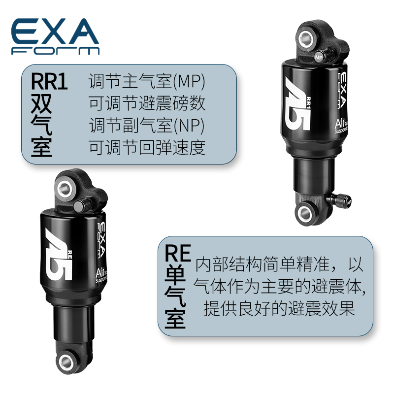 KS A5 双 单气室气压 山地后避震器125 150 165 190mm 自行车后胆 - 图0
