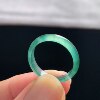 Natural A-grade ice jade floating flower plain ring