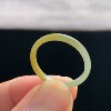 Natural A-grade ice waxy yellow jade ring