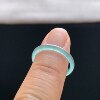 Natural A-grade ice type sky blue jadeite ring