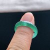 Natural A-grade ice jade floating flower plain ring